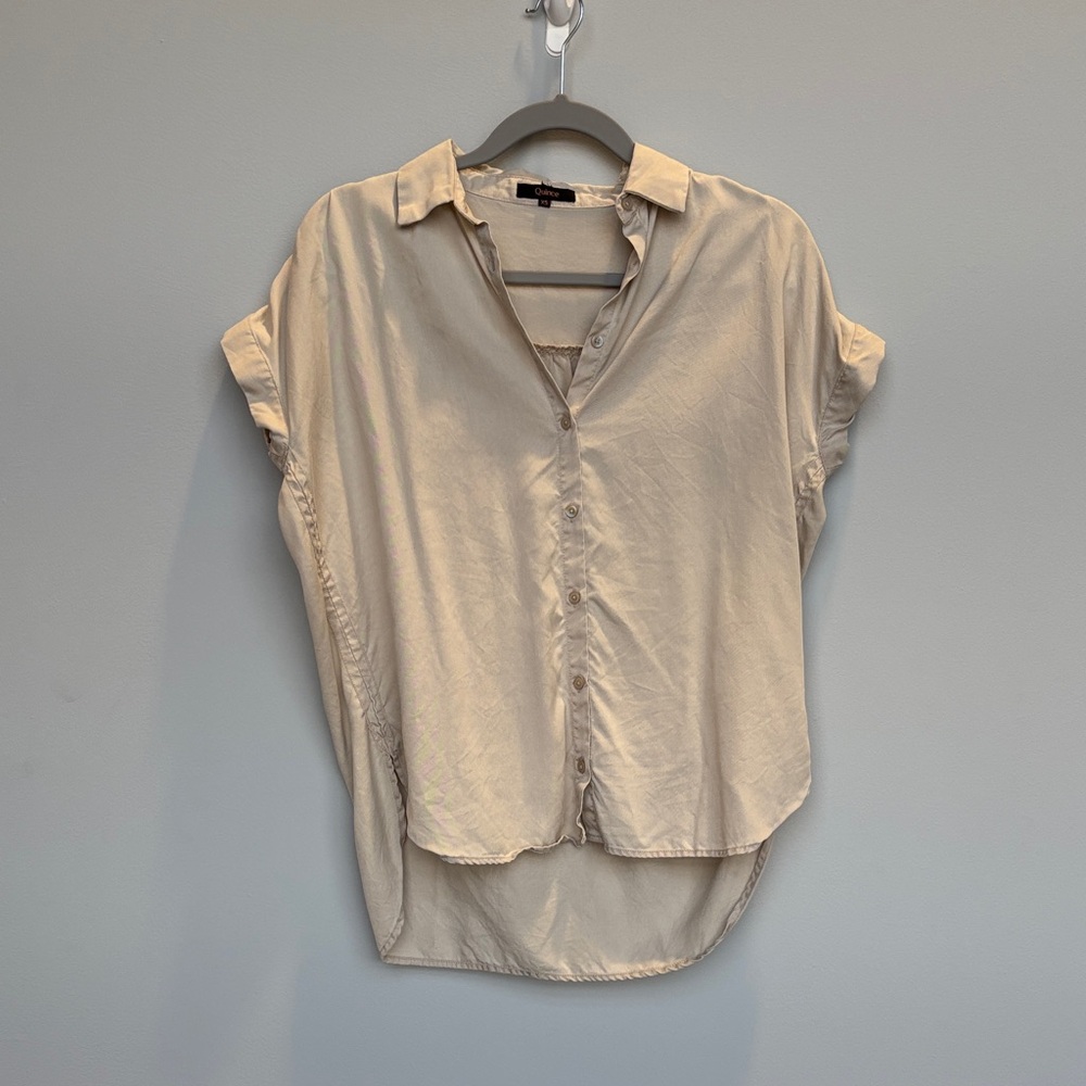 Quince Beige Button-Down Shirt